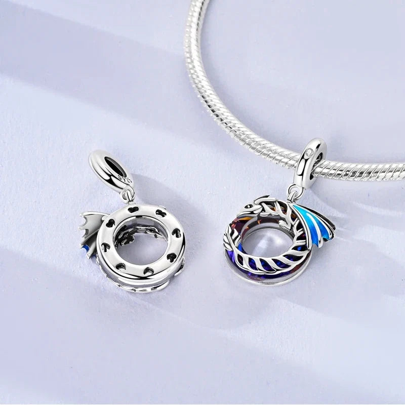 925 Sterling Silver Can Be Opened Pandant Easter Egg Charms Beads Fit