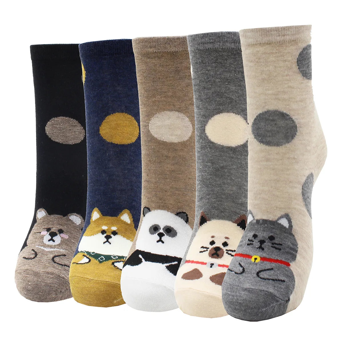 5 Pairs Fashion Colorful Kawaii Cute Cartoon Cotton Women Socks Harajuku Korean Halloween Cat Dog Owl Duck Fox Girl Socks