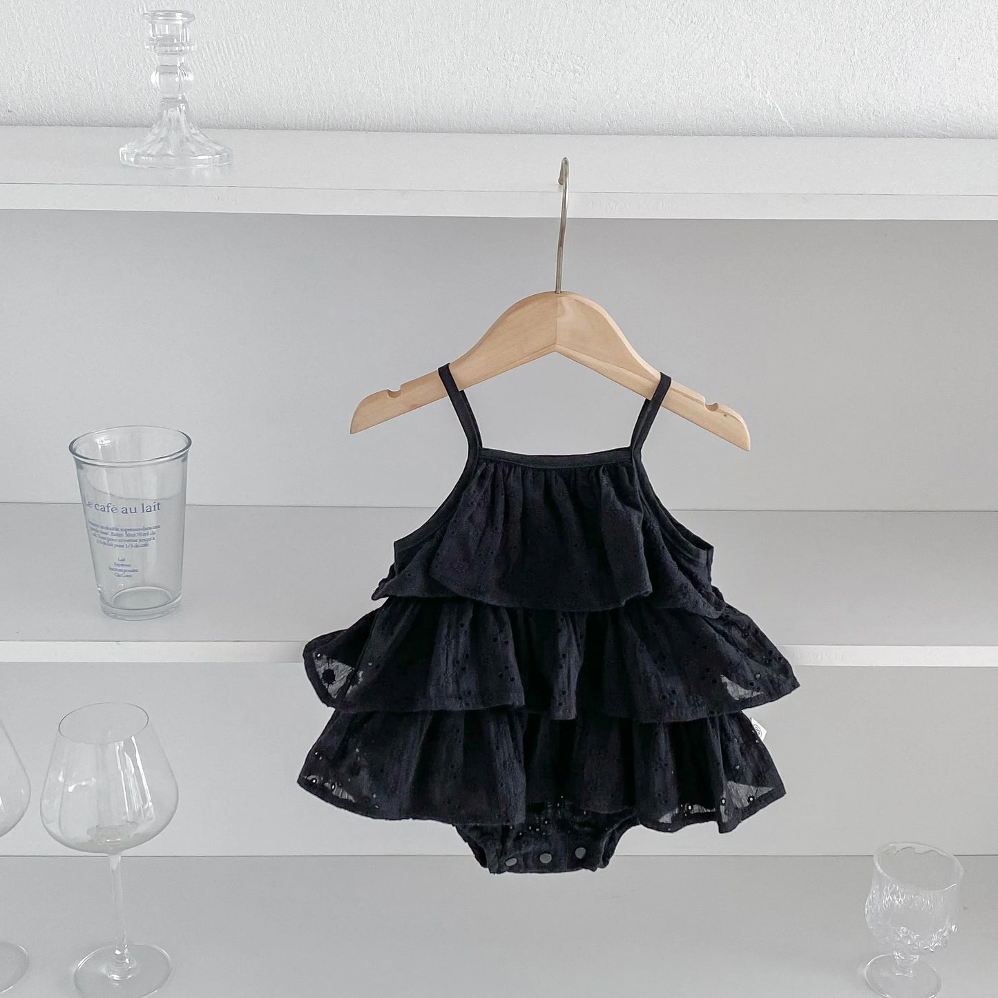 Korea Fashion Baby Girls Camisole Romepr Princess Cotton Sling Infant Bodysuit Dress Baby Outfit 0-2 Years Old