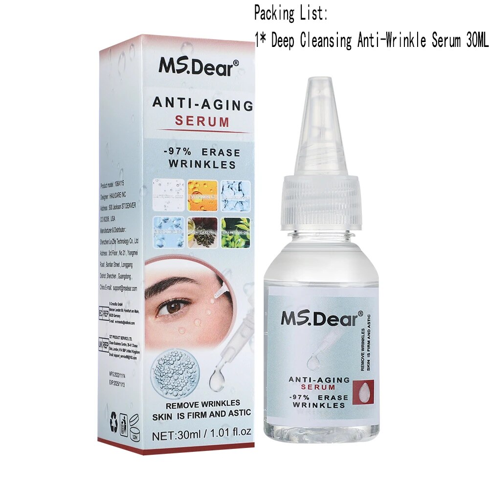 Deep Cleansing Anti-Wrinkle Serum 30ML Vitamin C Anti-aging Firming Skin Fade Fine Lines Easily Absorbed hydrated Tightened