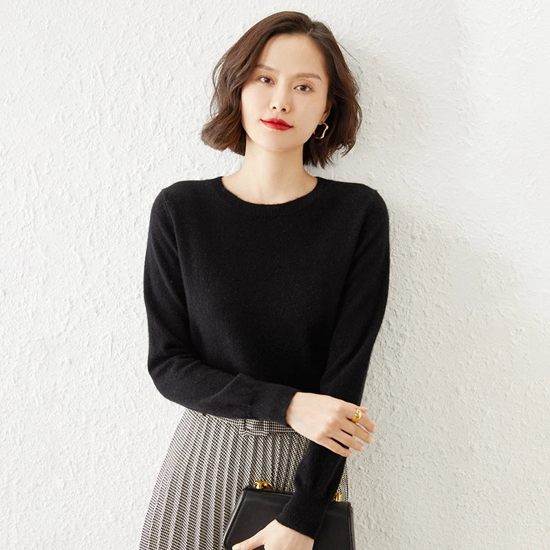 YSC Classic style Hot sales of Cashmere Sweater round collar Fashion on the solid color long sleeve knitted Pullover S-XXXL