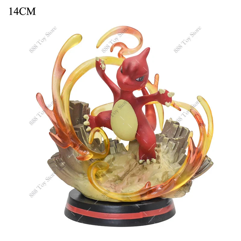 Anime Pokemon Figures Squirtle Charizard Bulbasaur Charmander Vulpix Special Effects Scene Version PVC Action Figure Model Toys
