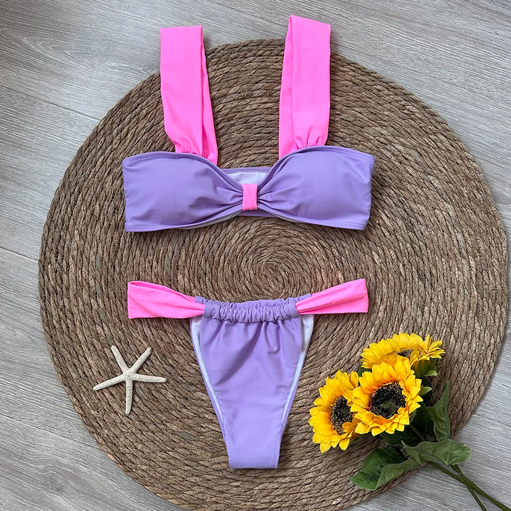 Black Bikini 2024 Sexy Micro Mujer Bikini Set Women Swimsuits Female Swimwear Brazilian Biquini Swimming Suit Solid Beachwear