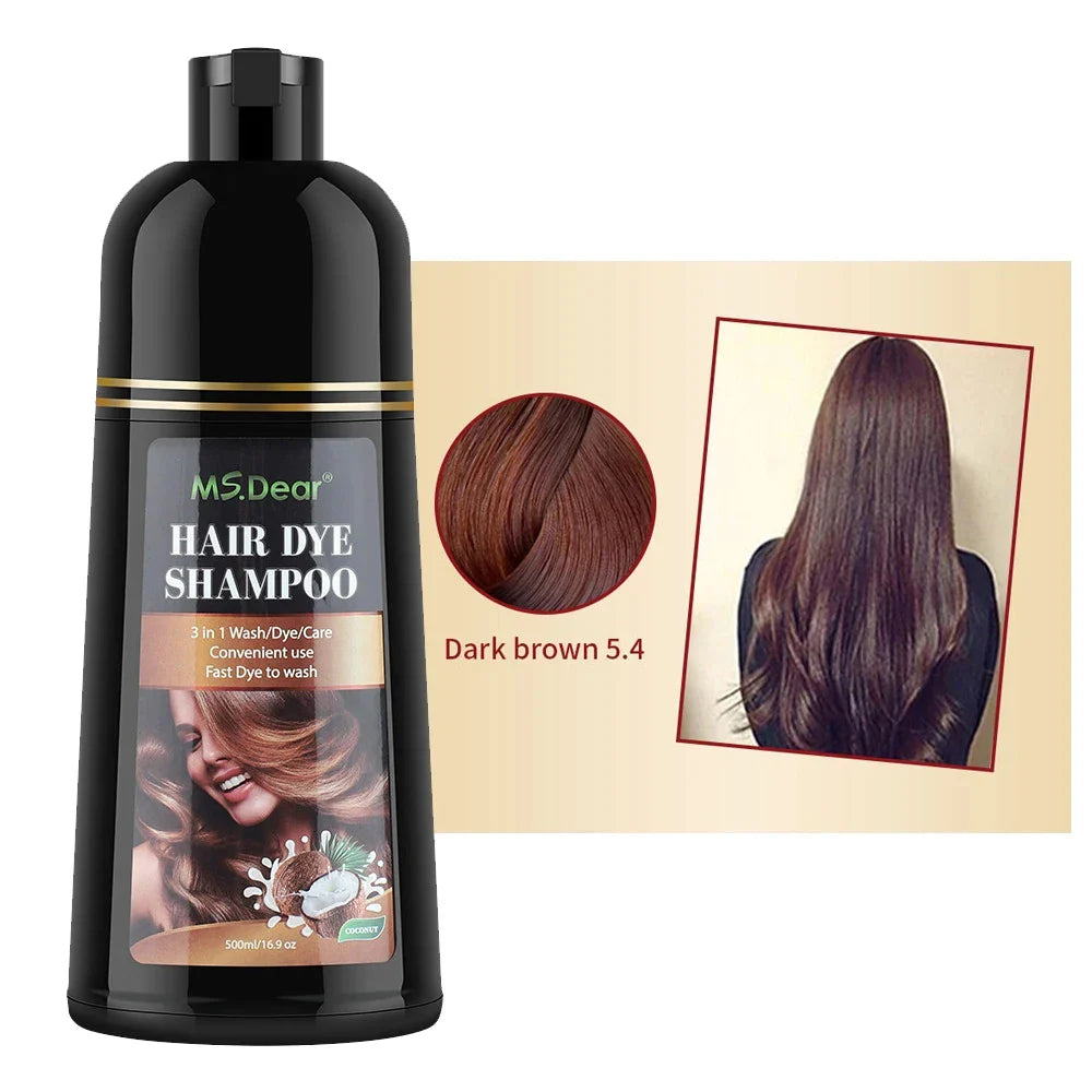 500ml Natural Plant Conditioning Hair Dye Black Shampoo Fast Dye White Grey Hair Removal Dye Coloring Black Hair