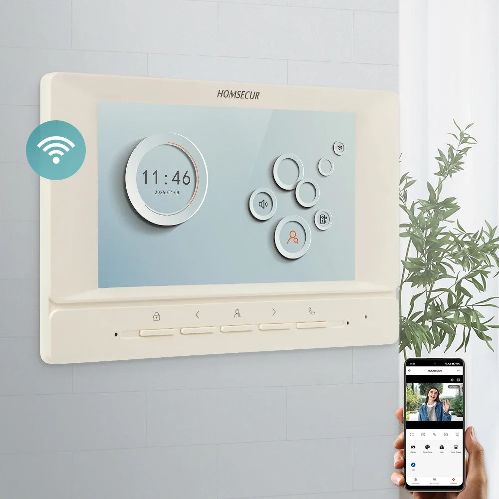 (Not Standalone) HOMSECUR Indoor Monitor V7022A-AHD-WIFI for XSL Video Door Phone Intercom Doorbell