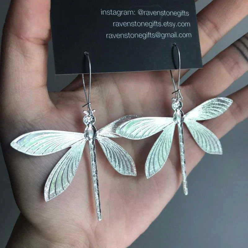 Vintage Insect Dragonfly Moonstone Necklace for Women Girl Charm Leather Rope Choker Necklaces Hiphop Accessories