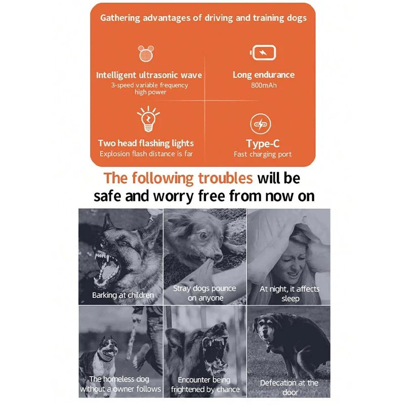 Pet Training Control Device Rechargeable Ultrasonic Dog Barking Deterrent Trainer To Stop Barking
