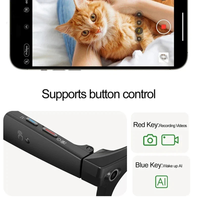 Lenovo 8KHD AI Smart Glasses, Men Chat GPT 800MP Camera, Bluetooth Translation ,Voice Assistant Control Sunglasses.