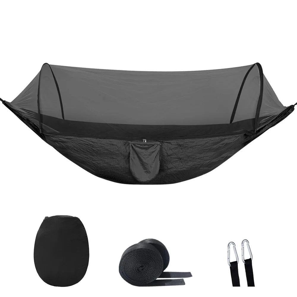 2-In-1 Camping Hammock with Mosquito Net 1.6lbs Ultralight Parachute