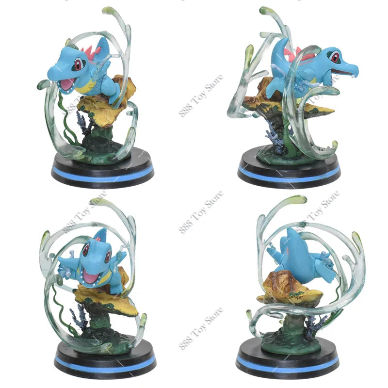 Anime Pokemon Figures Squirtle Charizard Bulbasaur Charmander Vulpix Special Effects Scene Version PVC Action Figure Model Toys