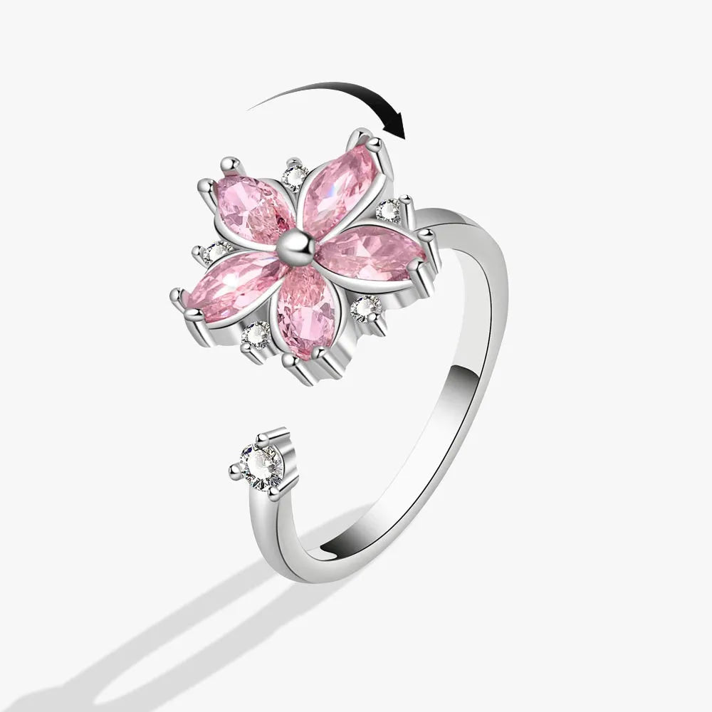 Vintage Dandelion Anxiety Ring Fidget Spinner Rings for Women Stackable Finger Ring Anti Stress Engagement Jewelry Rotate Gifts