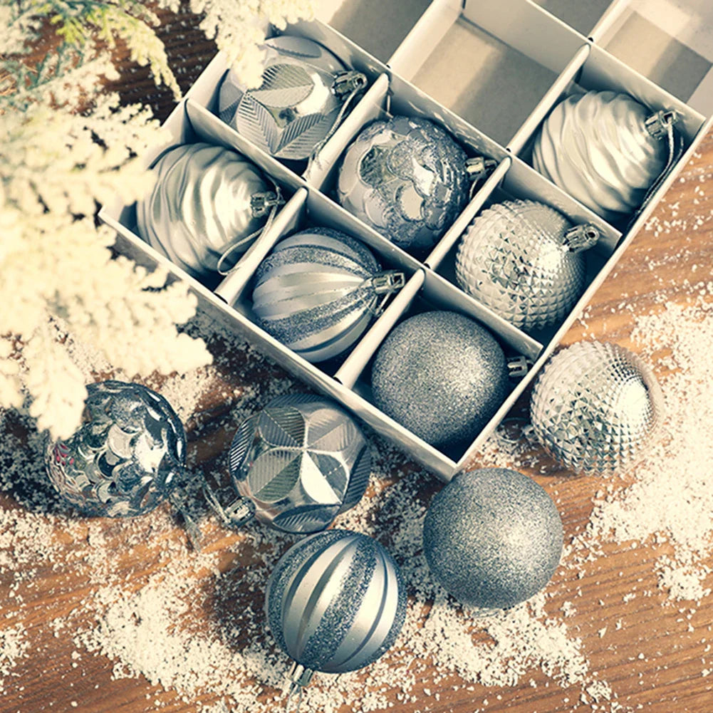 12PCS 6CM Christmas Ball Ornaments Tree Decorations For Holiday Wedding Party Christmas Ball Set Christmas Tree Decor Pendant