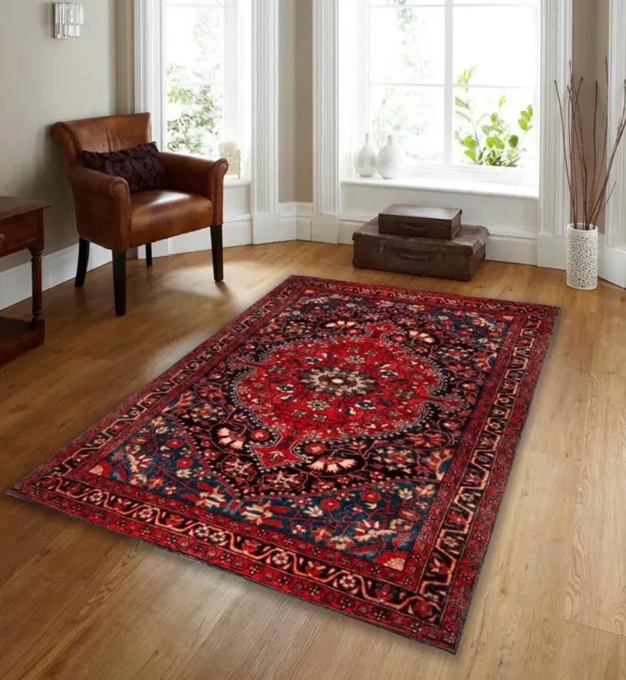 Style Carpet] Bohemian Persian Style Dark Pattern  Modern Home Decor Carpet Non-Slip Living Room, Bedroom, and Outdoor Use