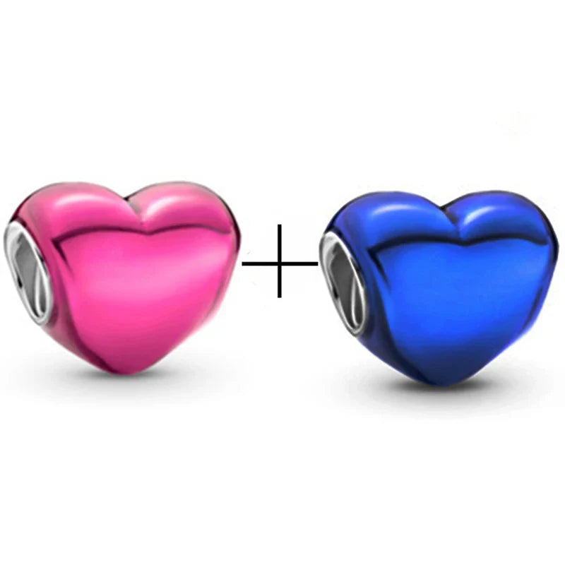 BRACE CODE 2Pcs/Lot Pan Spring New Purple Charm Love Floral Diy Beads Pendant Making Men's Women's Children's Fine Bracelets