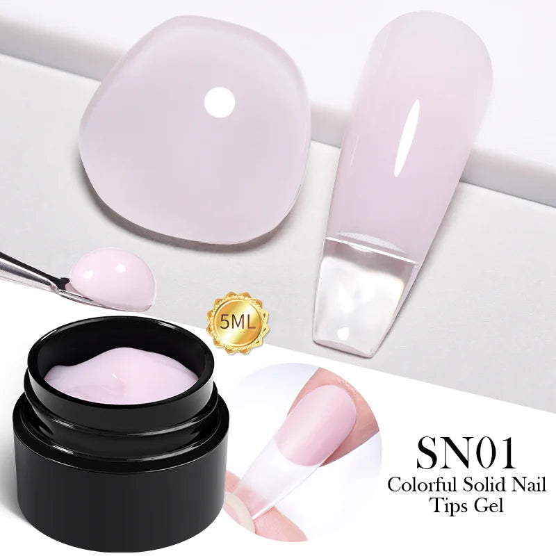 BORN PRETTY Non Stick Hand Solid Extension Nail Gel Polish Clear Pink Nude Aurora Luminous 3D Modeling Carving Nail  Gel