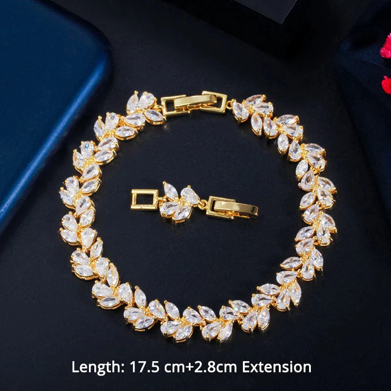 Cubic Zirconia Stone Silver Color Tennis Bracelet