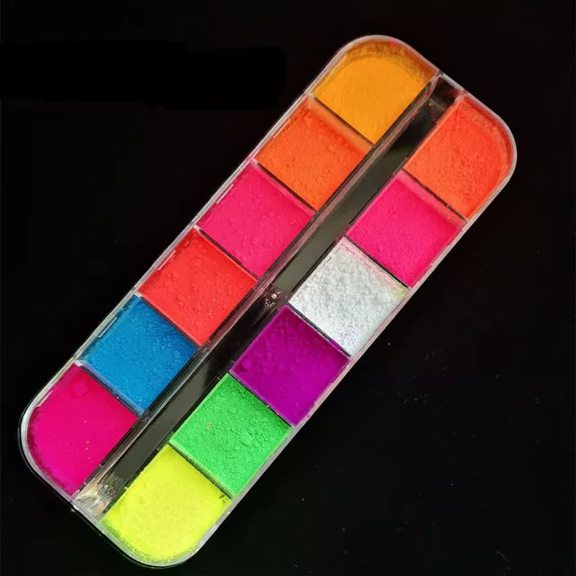 NEW Colors Phosphor Fluorescent Neon Pigment Eye Shadow Makeup Palette Shine Shimmer Shadow Face Body Nail Art  Powder Cosmetics