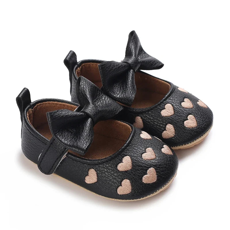 0-1Year Baby Shoes Infant Pre-Walker Shoes Girls Princess Bow Shoes Cute Breathable Flower Soft Sole Casual Sports Footwear