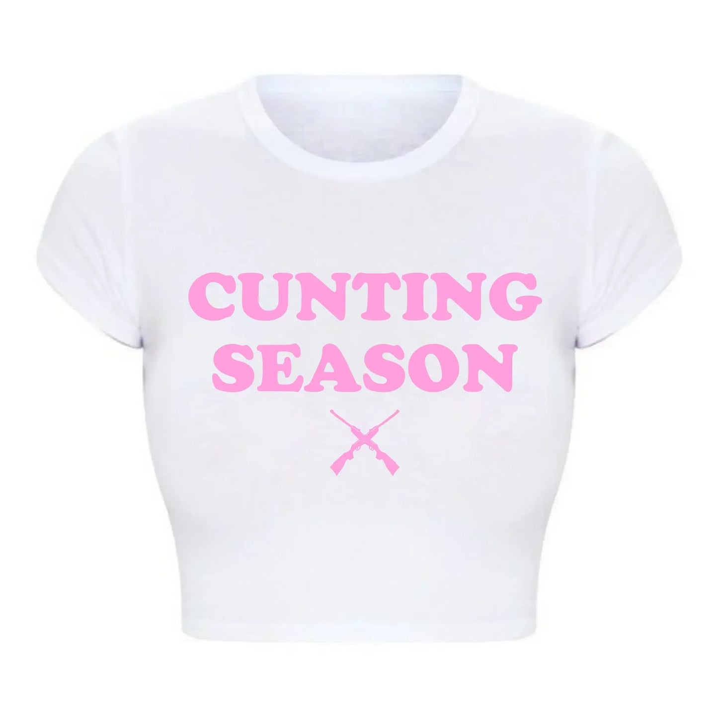 Cunting Season Hunting Counting Season Funny T-Shirt  Women Sexy Club Wear Outfits 2000s Grunge Crop Top Baby Tee Dropshipping