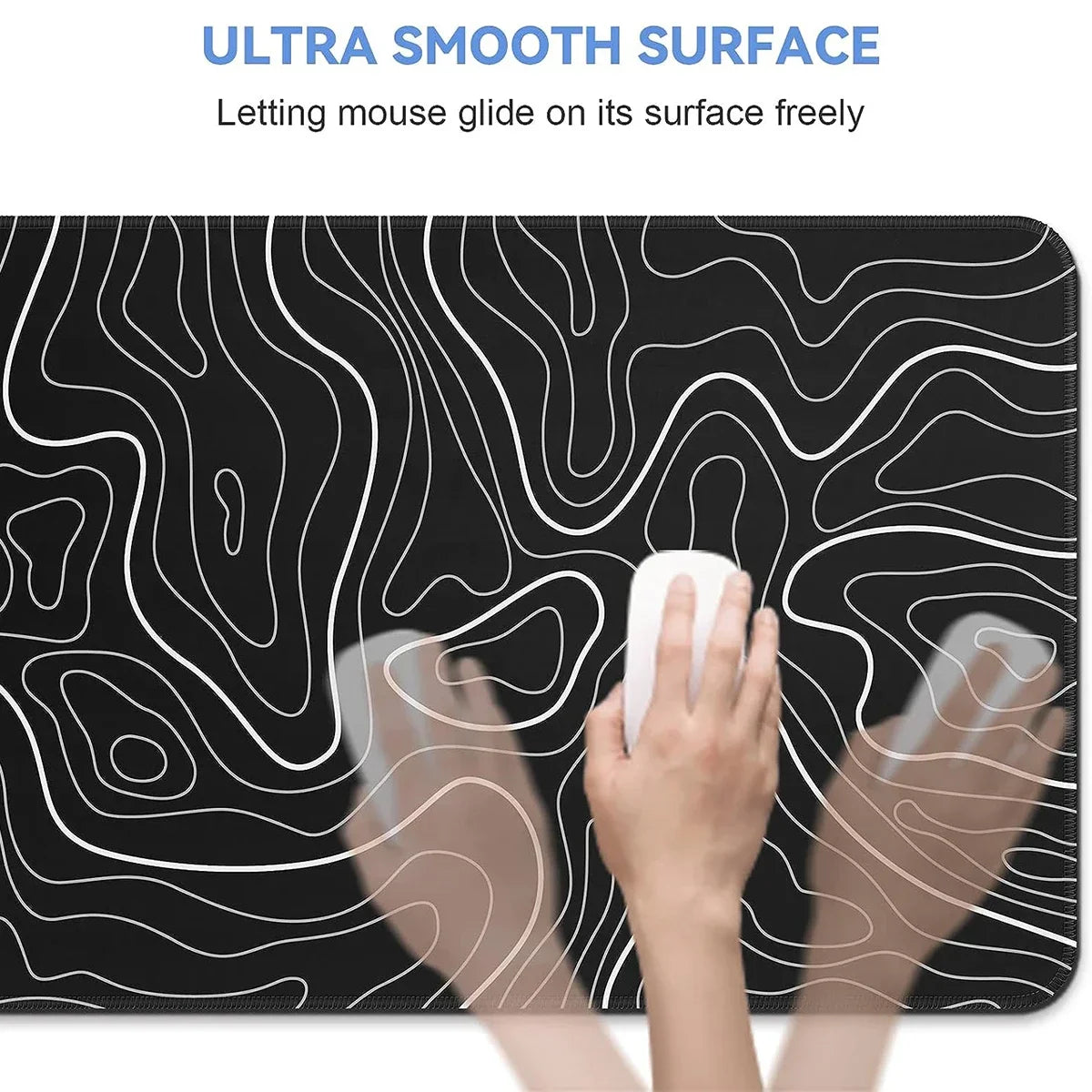 1Pcs Gaming Mouse Pad Large Keyboard Pad 31.5 x 11.8in Topographic.