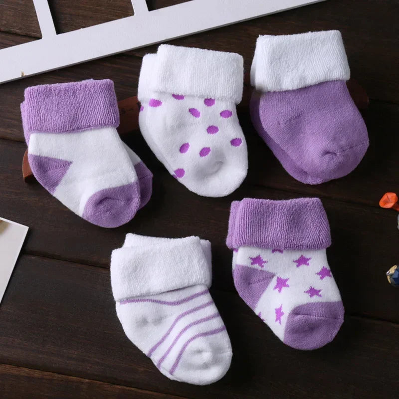 5pairs/lot Unisex Non-Skid Baby Shoe Socks 0-12months Cotton Baby Boy