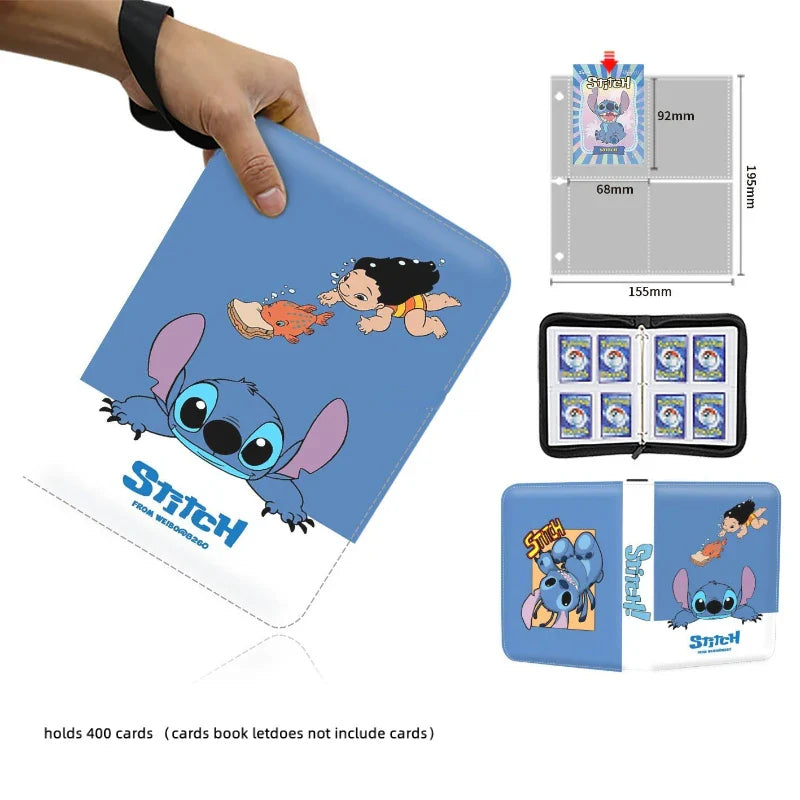 Disney Card Binder Book Collection Cards Holder Anime Card Album with 50 inner Pages Zipper Hold Up to 900 Cards Kids toy Gift
