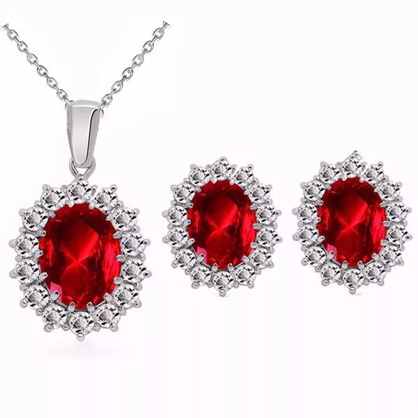 Fashion Blue Crystal Stone Wedding Jewelry Sets For Brides Silver Color Necklace Set For Women African Jewelry Sets & More