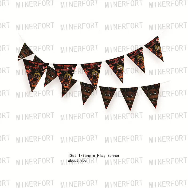 FNAF Five Nights Freddyed Birthday Party Decorations Disposable Tableware Cup Plate Party Supplies