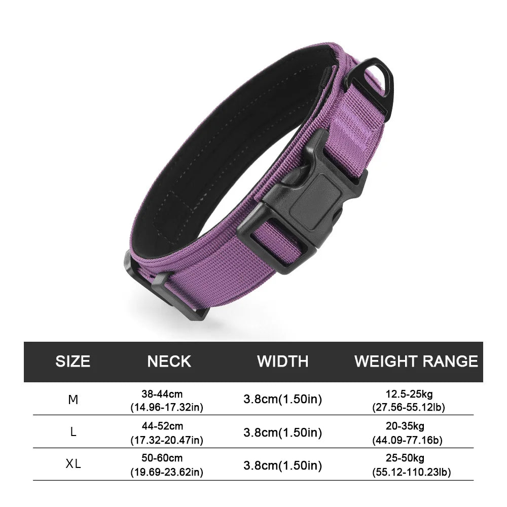 Large Medium Dog Tactical Collar High Strength Tensile Explosion-Proof Pet Collar Outdoor Training Supplies for Canines