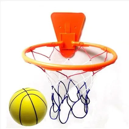 Children's indoor basketball frame without punching, wall mounted, adjustable, simple basketball rack, silent ball throwing
