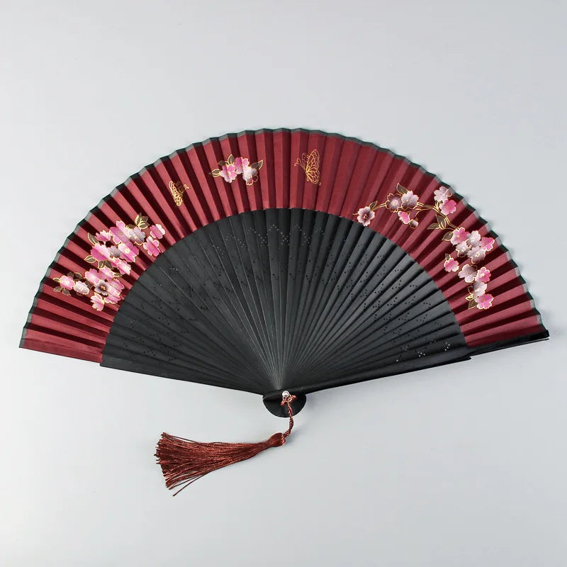 31 Styles Folding Fan Black Japeneses Ladies Silk Hand Fans High Quality Bamboo Crafts Wedding Dance Home Decor Ornament