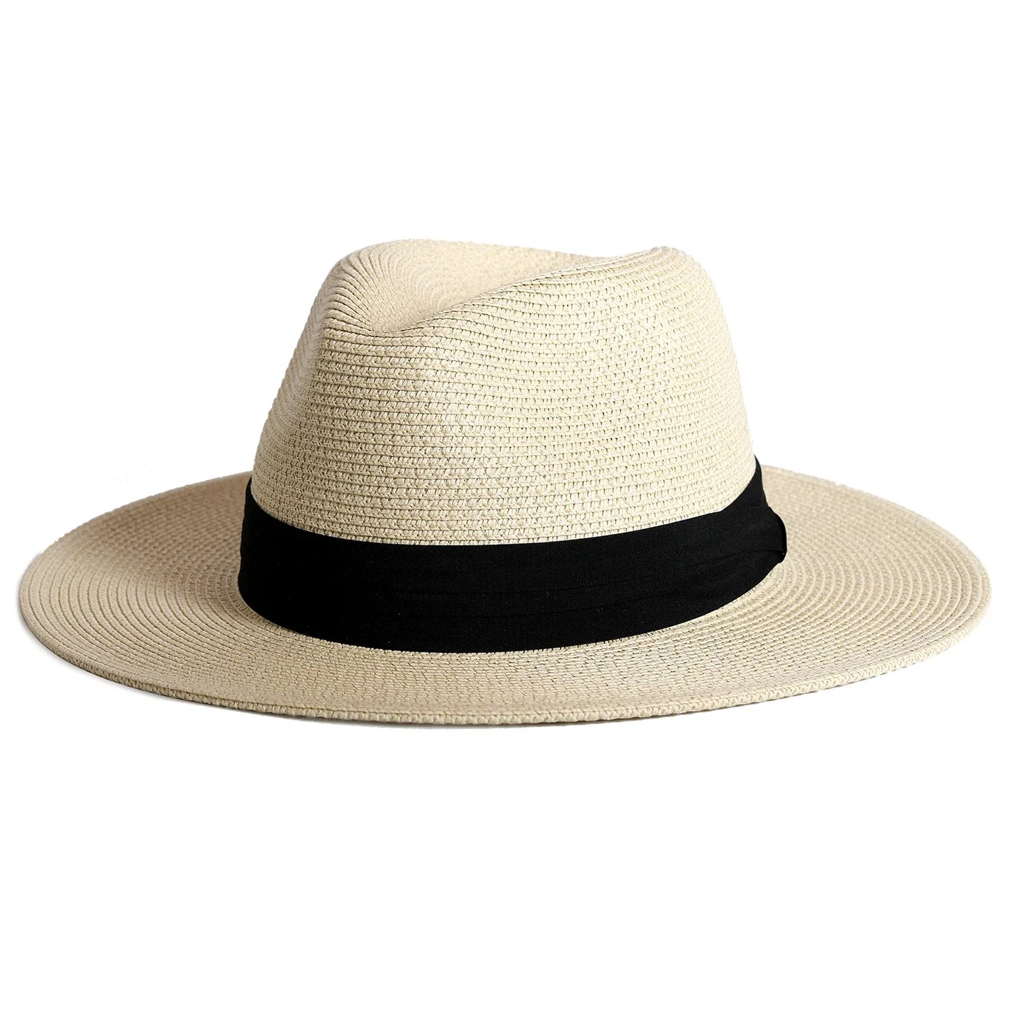 FURTALK Summer Hat for Women Men Panama Straw Hats Travel  Beach Sun Hat Wide Brim Fedora Jazz Hat