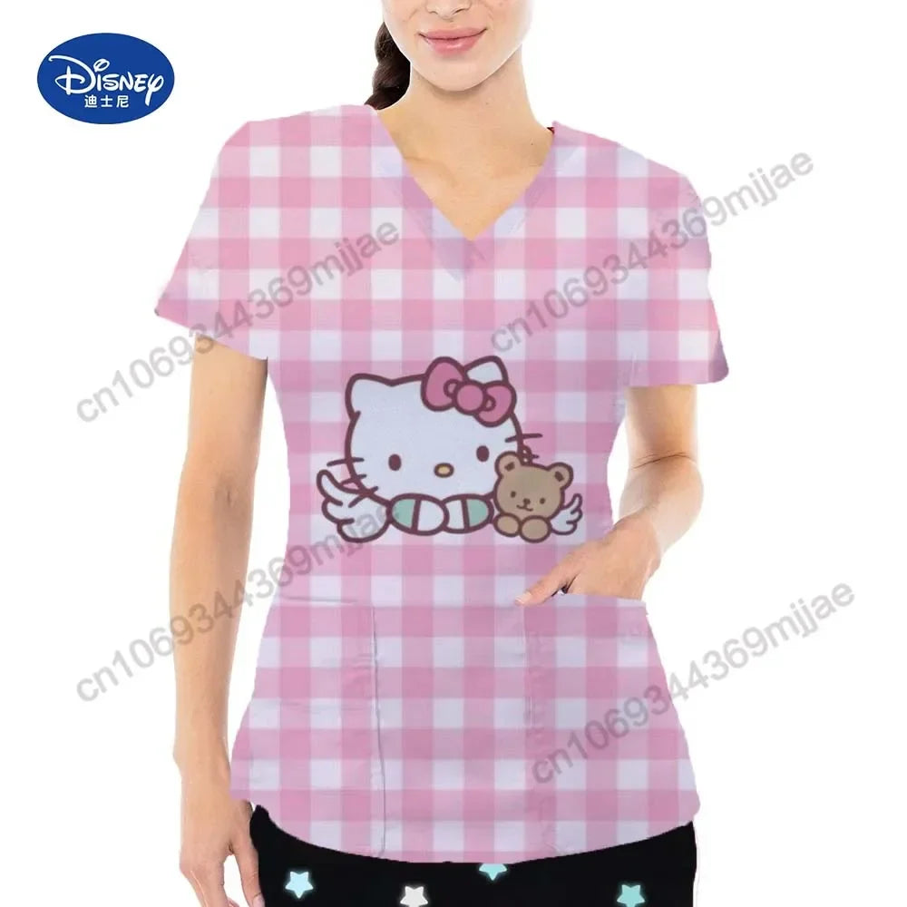 V-neck Female Clothing Women Summer 2023 Casual Wear Fashion Anime Tshirt Free Shipping 2000s Clothes Y2k Tops Women's T-shirt