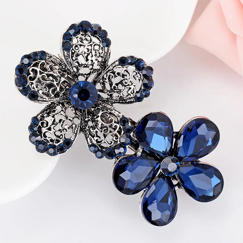 EASYA New Vintage Crystal Barrettes Hair Accessories Women Girls Elegant Butterfly Leaf Bowknot Hairpins Headwear Jewelry