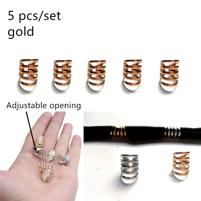 Hair Braid Dreadlock Beads Clips Charms African Braids Cuffs Rings Hip Hop Style Jewelry Dreadlock Clasps Accessories