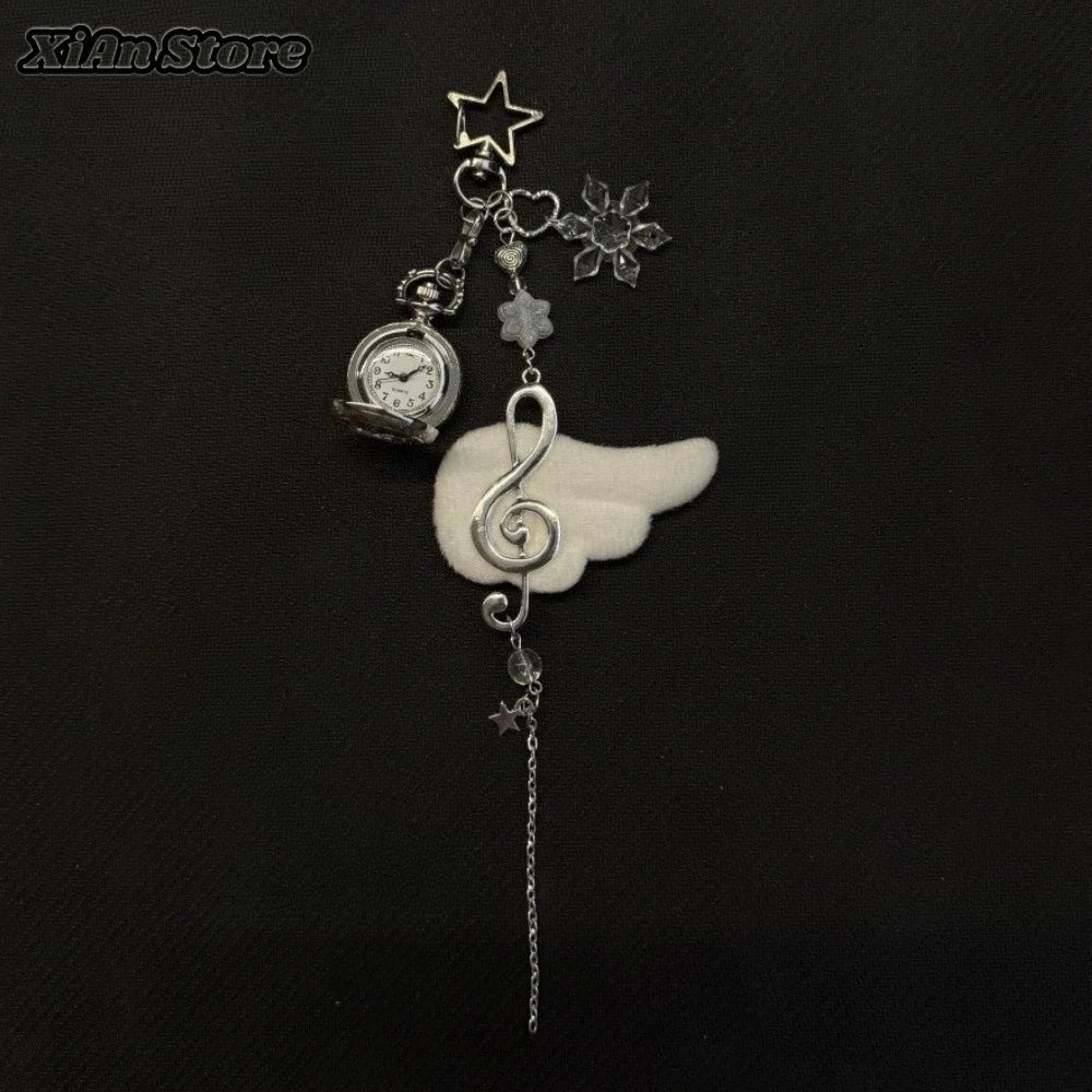 Original Hollow Heart Pocket Watch Chain Keychain Design Steampunk Clock Vintage Necklace Pendant Jewelry Watch Men Women Gift