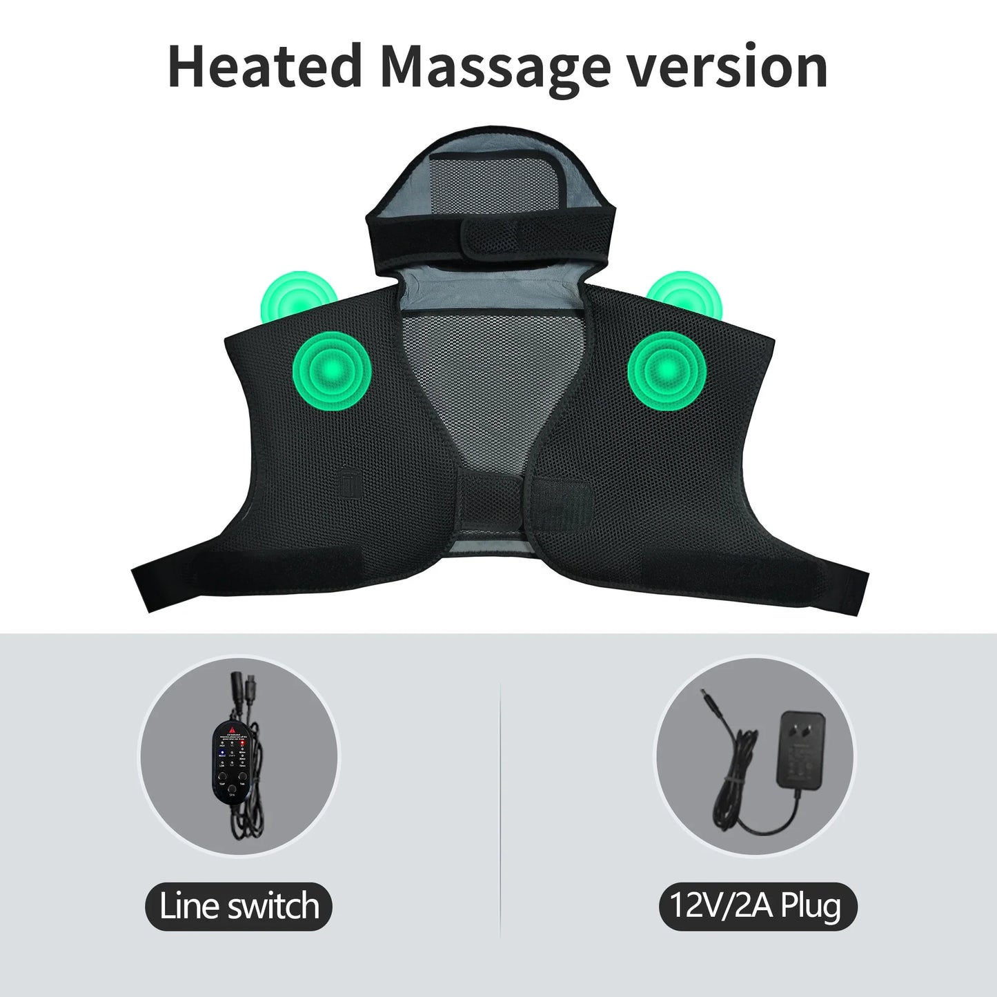 Electric Heated Vest Massage Shawl - 3-Level Heat Timer - Shoulder Back Muscle Relax Joint Comfort Winter Warmth Elderly Care