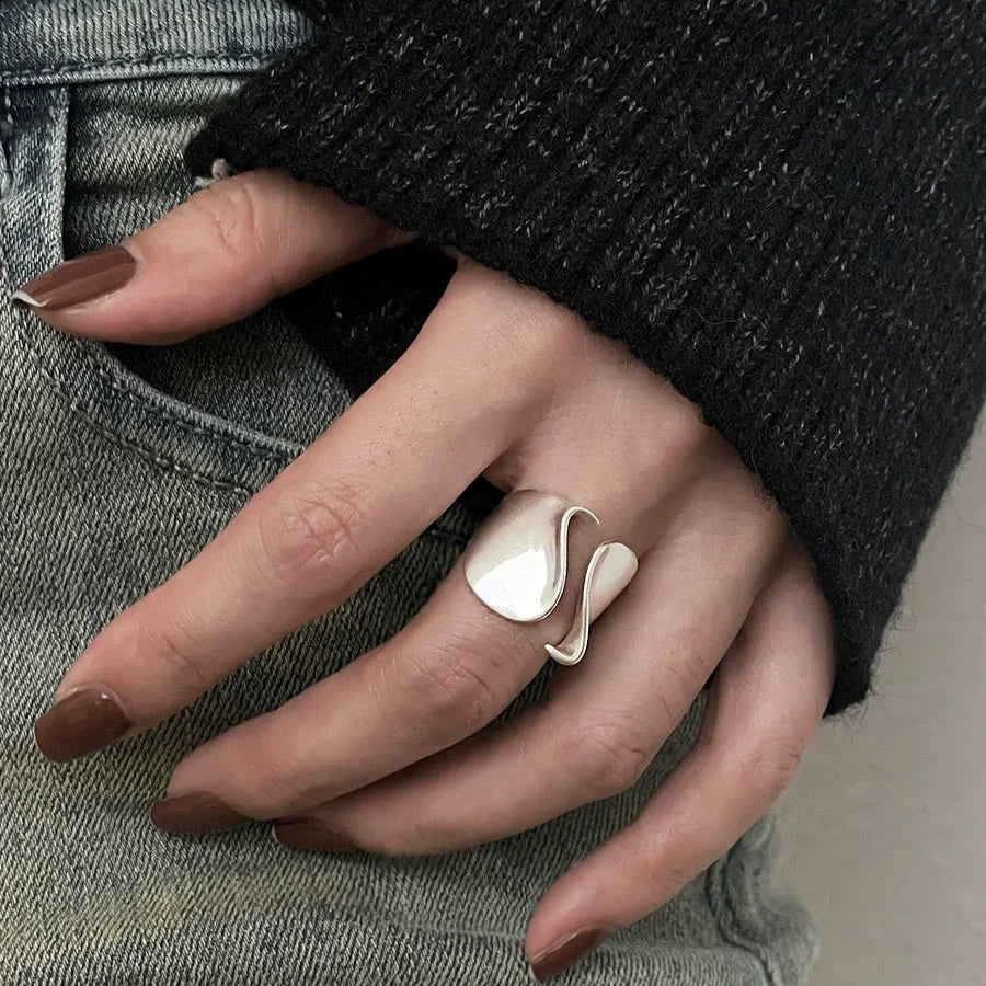 925 Sterling Silver Rings for Women Couple Minimalist Handmade Simple