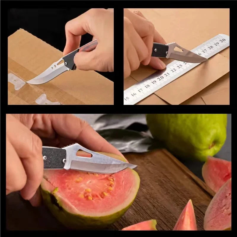 Compact Folding Knife with Durable Stainless Steel Blade, Multi-functional Survival Camping Tool
