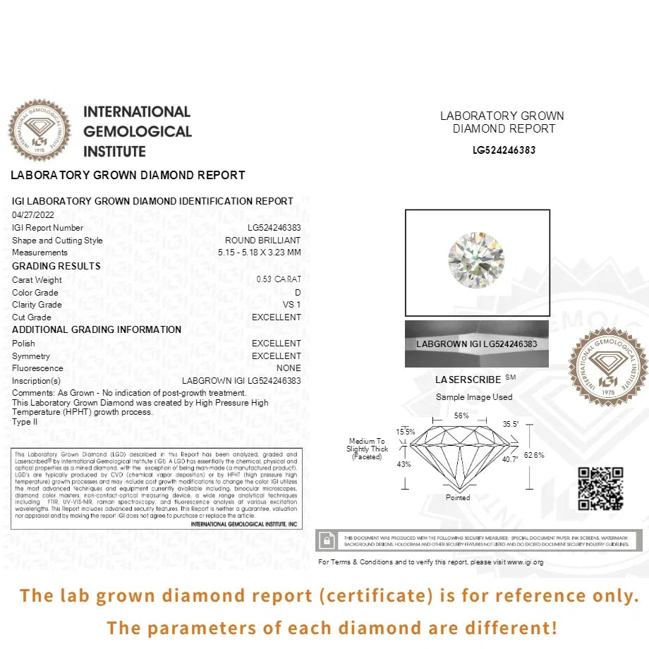 0.3ct 0.5ct 0.8ct 1ct 1.5ct 2ct 3ct Round Lab Grown Diamonds With IGI GIA Certificate CVD HPHT Lab Created Diamond Wholesales