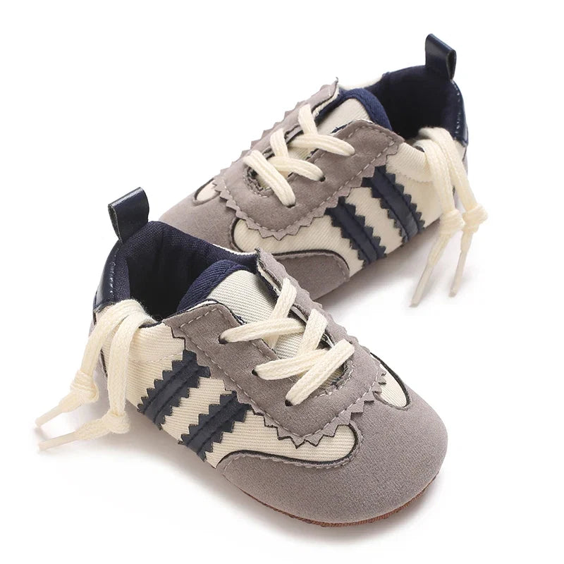 Fashion Color Blocking Lace Up Casual Shoes Spring And Autumn Baby Casual Shoes 0-18 Months Flat Shoes Baby Walking Shoes