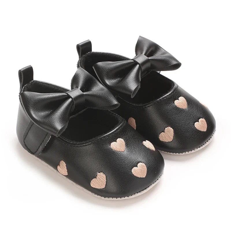 0-1Year Baby Shoes Infant Pre-Walker Shoes Girls Princess Bow Shoes Cute Breathable Flower Soft Sole Casual Sports Footwear