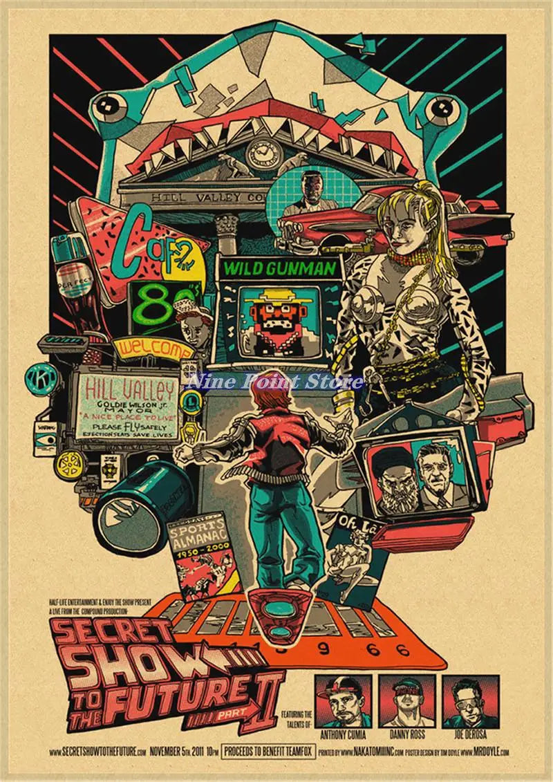 Back to The Future Retro Kraft Poster Decorative DIY Wall Canvas Sticker Home Bar Art Posters Decor