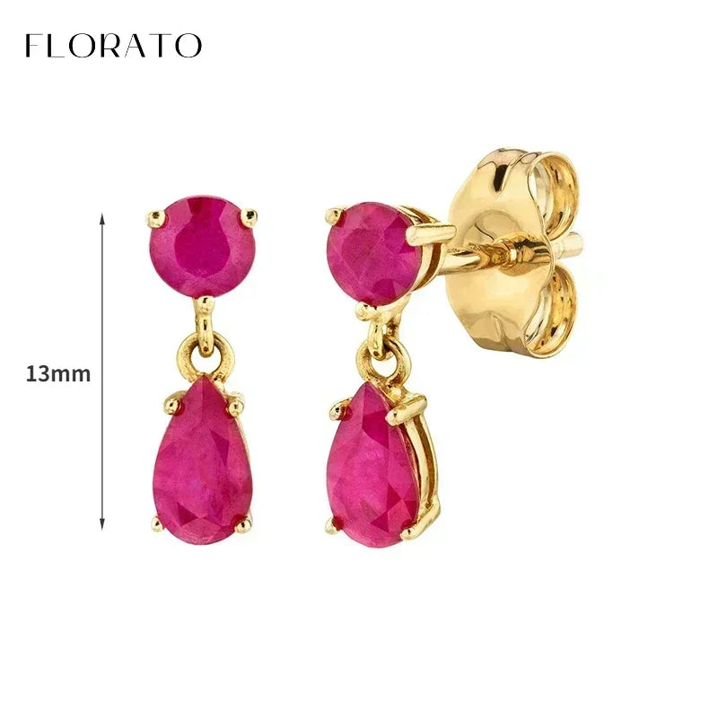 925 Sterling Silver Ear Needle Rose colors Zircon Hoop Geometric Pendant Earrings for women Luxury Fashion Wedding Jewellery2023