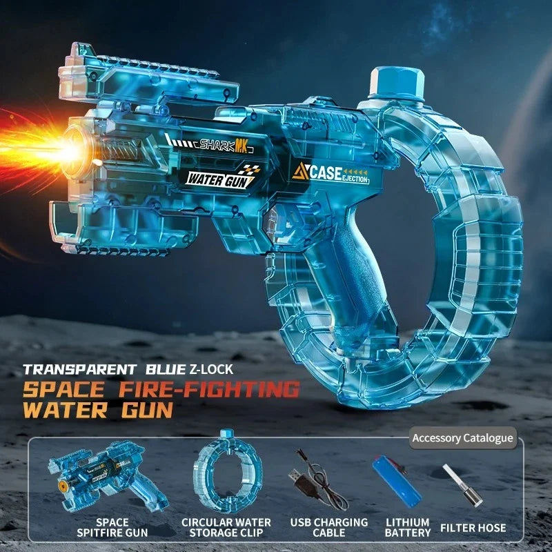Electric Water Gun with Flashing Function Continuous Powerful Spray Water Gun Summer Outdoor Toy Water Gun Children Adults Gift