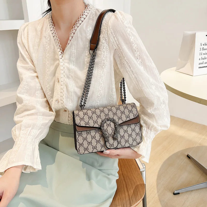 Fashion Popular Women's Bag Trend Brand Retro Chain Shoulder Bag High Quality Ladies Crossbody Bag Designer Luxury Handbag