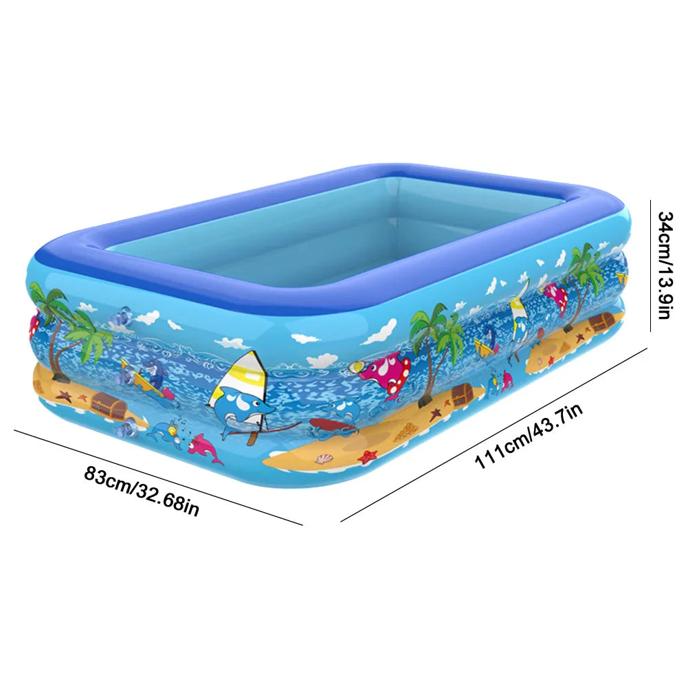 Inflatable Swimming Pool Large Family Pools Rectangle Framed Children Swimming Pool Summer Outdoor Kids Baby Bathtub Toys