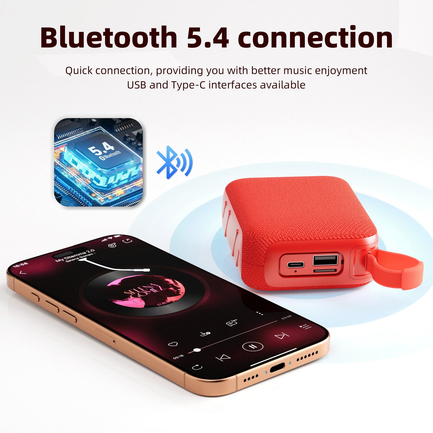 Bluetooth 5.4 Speakers TWS Hi-Fi Portable Lightweight Speaker for Home Theater Outdoor Camping Walking Speaker Wireless Stereo