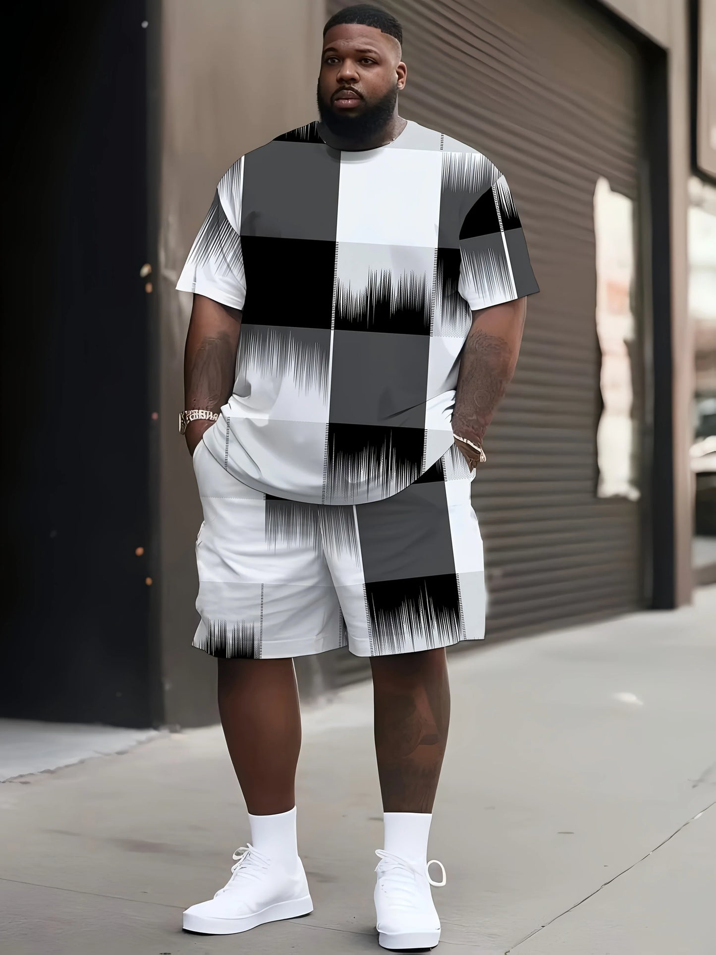 Summer Large Size Men's Clothing 3D Printed Short Sleeve Top Shorts 2-piece Set Outdoor Casual T-shirt Drawstring Shorts Sets