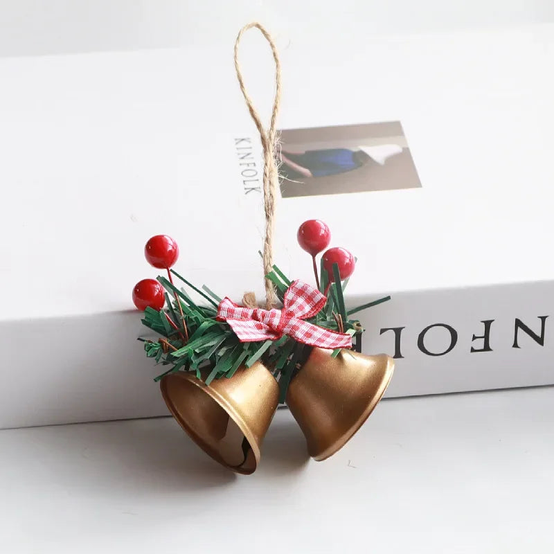 1pc Christmas Bells Christmas Tree Jingle Bells Hanging Pendant Xmas New Year 2024 Ornament Christmas Decoration